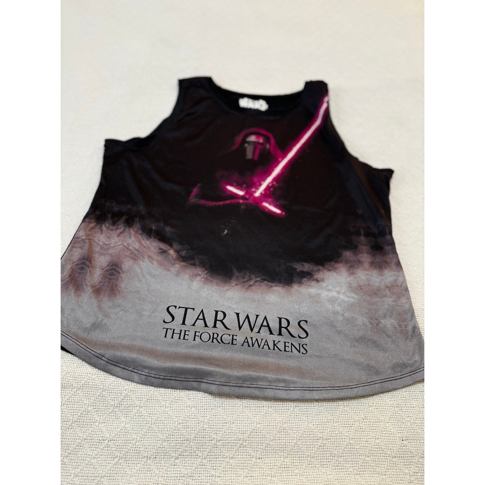 Star Wars The Force Awakens Kylo Ren Tank Top Womens XL Black Pink Lightsaber